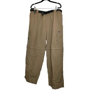 Eddie Bauer Tan  Convertible Cargo Belted Pants Mens size L NWT